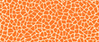 Giraffe pattern of animal skin spots print, vector seamless background texture. Giraffe skin mosaic pattern of orange ceramic pebble stones, abstract geometric background of giraffe fur sports