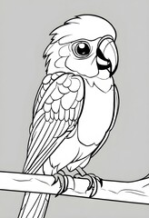 illustration of a parrot coloring page for kids and adults