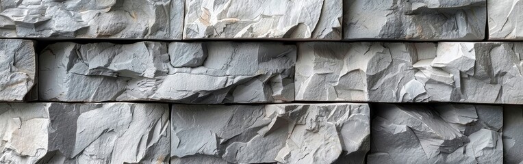 Stone Concrete Texture Wall with White and Grey Tiles Pattern for Terrace, Slab, or Wallpaper Background