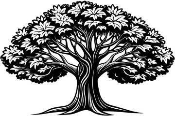 Sticker - tree silhouette vector illustration