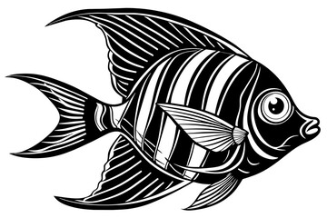 angelfish silhouette vector illustration