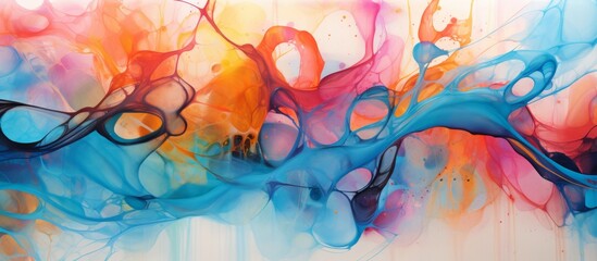 Poster - Vibrant and vivid, this abstract painting showcases a multitude of colors in a dynamic and lively composition