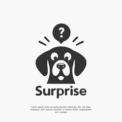 Wall Mural - silhouette vector surprised dog logo