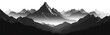 Silhouetted Mountain Peaks Landscape - Adventure Travel Vector Illustration for Logo Design