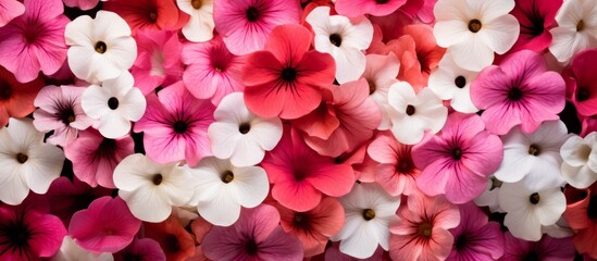 Sticker - Viewing the intricate petals, a cluster of pink and white blooms is captured up close, showcasing their delicate beauty