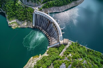 Wall Mural - Imagery showcasing innovative renewable energy technologies, including solar panels, wind turbines, and hydroelectric dams, harnessing natural resources to generate clean and sustainable electricity