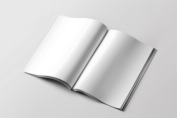 Open Book with Blank Pages on White Background