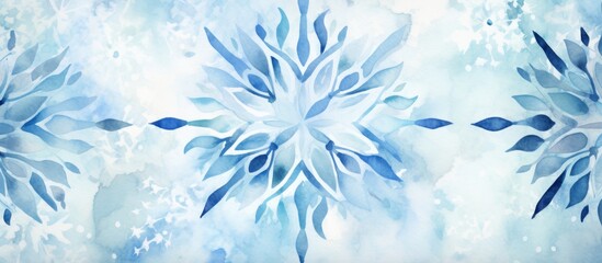 Wall Mural - Blue flowers depicted in a close-up painting, set against a clean white backdrop, showcasing delicate brush strokes and vibrant colors
