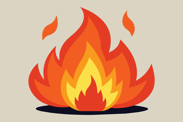 Set of fire flames, burning bonfire, campfire, fireball, heat wildfire cartoon vector illustration