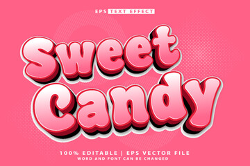 Wall Mural - Editable 3D text effect of sweet candy