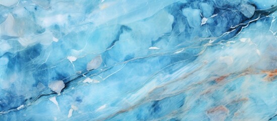 Poster - Detailed close-up view of a beautiful painting depicting a blue and white marble pattern