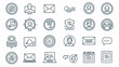 Contact us -  minimal thin line web icon set. Outline icons collection. Simple vector illustration.