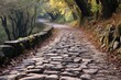 Historical  road construction methods, Ancient Stones Historic  Road, AI generated