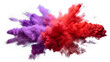 A succinct depiction of a red and purple paint color powder	
