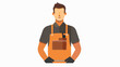 Work welder brown apron icon. Flat illustration of wor