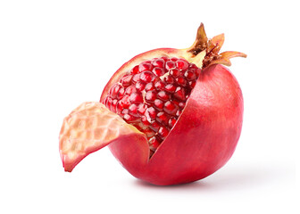 Wall Mural - Pomegranate isolated on white background. Clipping path.