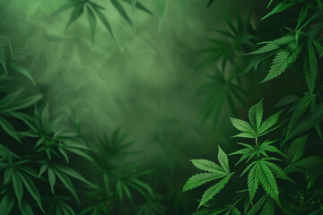 Poster - cannabis leaf slide background. Created with Generative AI technology.