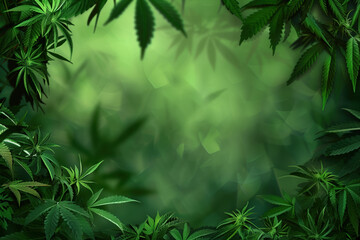 Poster - cannabis leaf slide background. Created with Generative AI technology.
