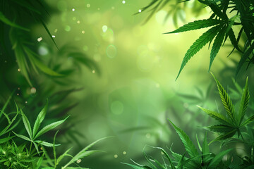 Poster - cannabis leaf slide background. Created with Generative AI technology.