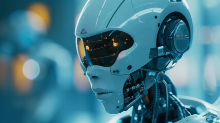 Poster - Portrait Of Robot Turning Head Sideways
