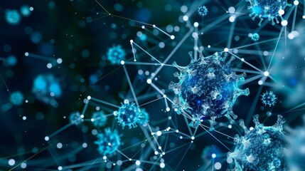 Leinwandbilder - Visualization of AI-Powered Network Analysis in Disease Research