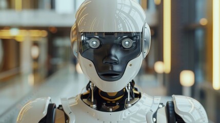 Poster - Robot Standing in Front of Building