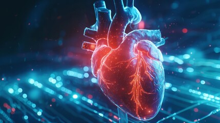 Leinwandbilder - Computer Generated Human Heart Model