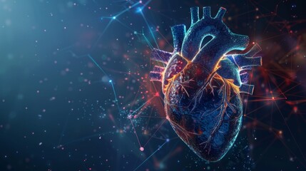 Poster - Computer Generated Human Heart Backdrop