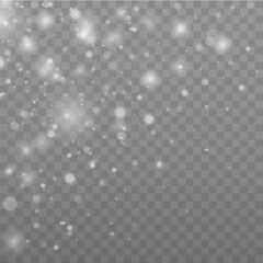 Wall Mural - white sparks glitter special light effect. sparkling magical dust particles. bokeh effect. star dust