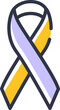 Purple and yellow ribbon symbol, advocating for awareness and unity in health campaigns, vector design, no background 