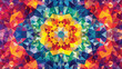 Triangle pattern background. Kaleidoscope flower 