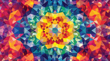 Triangle Pattern Background. Kaleidoscope Flower 