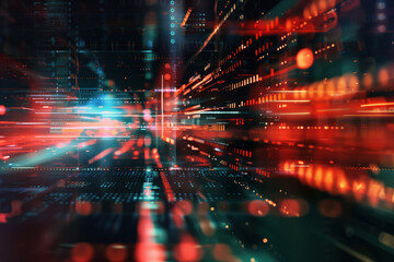 Poster - abstract futuristic background with lights. a slide background for showcasing digital and creative c