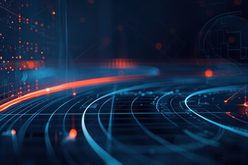 Poster - abstract futuristic background with lights. a slide background for showcasing digital and creative c