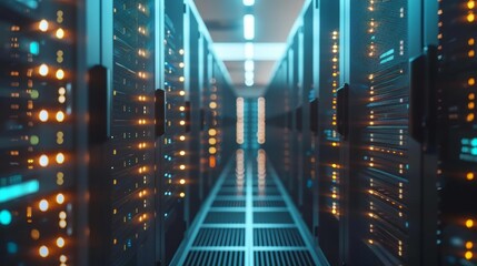 Leinwandbilder - Rows of Servers in a Data Center