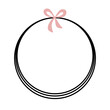 Transparent PNG. Round frame, Circle sketch with pink bow, Circle design, layered round frame, frame for accessories	
