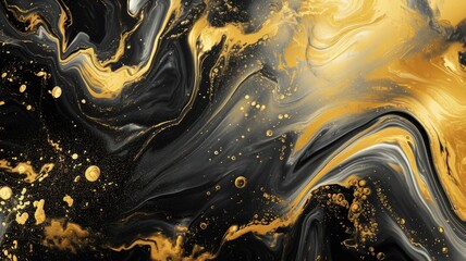 The abstract picture of the two colours between gold and black colour that has been mixing with each other in the form of the ink or liquid to become beautifully view of this abstract picture. AIGX01.