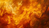 Fototapeta  - An intense and raging inferno of flames forming an abstract background. Swirling tongues of bright orange and red fire with streaks of yellow and white engulfing the entire canvas