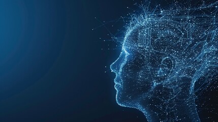 Poster - Human Head Formed by Network of Dots
