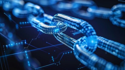 Poster - Detailed Close Up of Chain Link on Computer Screen