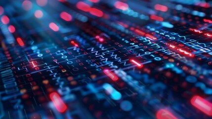 Poster - Gleaming Digital Data Streams Illuminating AI Technology