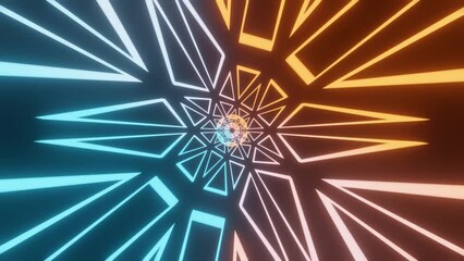 Wall Mural - modern colorful abstract shape tunnel looping background