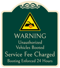 Sticker - Parking auto boot warning sign