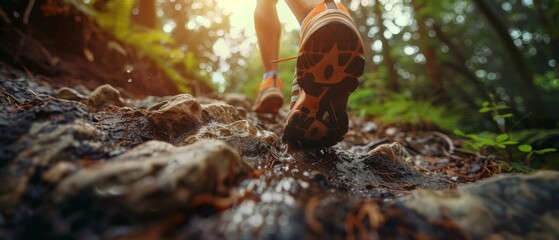 Poster - Health and fitness from trail running marathons to feet on rocks