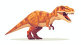 Fototapeta Dinusie - Cartoon tyrannosaurus isolated on white background