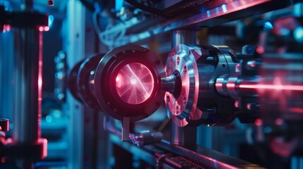 Poster - Close Up of Machine With Red Light