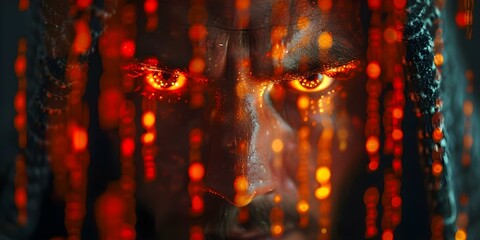 Poster - enhanced cybersecurity measures demonstrated on a hacker screen with denied access alert. concept cy