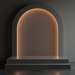 Canvas Print - Minimalist arch design with warm backlight