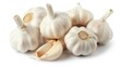 An image of white garlic cloves isolated on a black background
