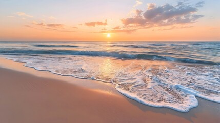  Breathtaking Beachfront Sunset Showcasing Nature s Tranquil Splendor